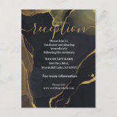 zwarte & gouden marmeren ontvangstkaart aankondigingskaart (Voorkant)