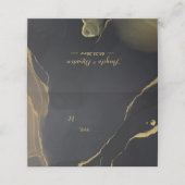 zwarte & gouden marmeren plaatskaart plaatskaartje (Buitenkant ongevouwen)