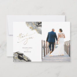 zwarte gouden marmering bedankt voor je kaartje kaart