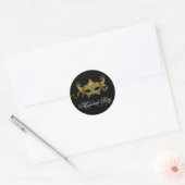 Zwarte Gouden Maskerade Feest Stickers (Envelop)