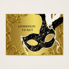 Zwarte Gouden Maskerade Feest Toegangstickets Visitekaartjes