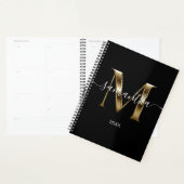 Zwarte Gouden Metallic Look Signature M Monogram Planner (Display)
