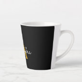 Zwarte Gouden Moderne Script Vrouwelijke Monogram Latte Mok (Rechts)