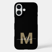Zwarte Gouden Moderne Vrouwelijke Script Naam Mono Case-Mate iPhone Case (Achterkant)