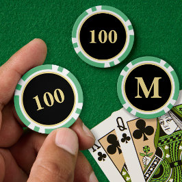 Zwarte Gouden Monogram 100 Toernooi Game Poker Chips