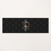 Zwarte gouden monogram initiaal naam script elegan yogamat (Voorkant (horizontaal))
