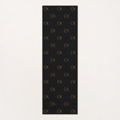 Zwarte gouden monogram initialen modern elegant yogamat (Voorkant)