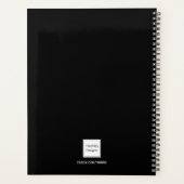 Zwarte gouden monogram initialen naam minimalist 2 planner (Achterkant)