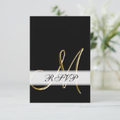 Zwarte Gouden Monogram M Trouw RSVP (Staand voorkant)