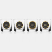 Zwarte & Gouden Monogram Whiskyglas | Poker Whisky Glas (Achterkant)