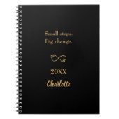 Zwarte gouden motivatie quote notitieboek (Voorkant)