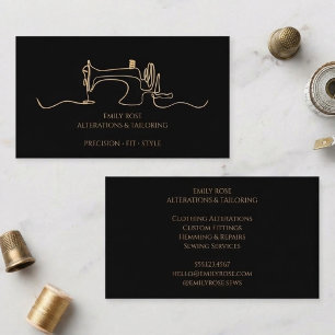 Zwarte Gouden Naaiatelier Verbeteringen Bedrijfska Visitekaartje