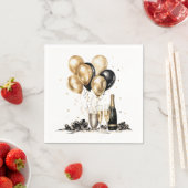 Zwarte Gouden Nieuwjaarsfeest Servetten (Insitu)
