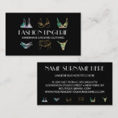 Zwarte gouden ondergoed Meisjeswinkel Lingerie Kle Visitekaartje (Voorkant / Achterkant)