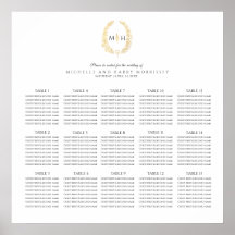 Zwarte gouden ovale trouw- 15-tafel zitplaatsindel