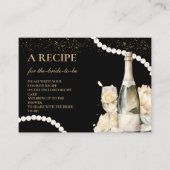 Zwarte gouden parels en Prosecco bruidsrecept Informatiekaartje (Voorkant)