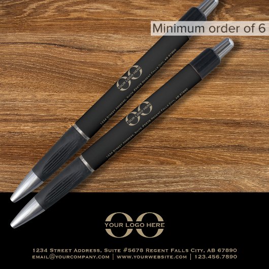 Zwarte gouden pen met logo