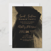 Zwarte gouden penseelschildpadden typografie Sweet Kaart (Voorkant)