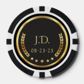 Zwarte & Gouden Persoonlijke Casino Chips (Voorkant)