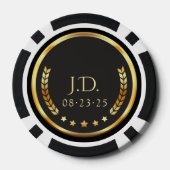 Zwarte & Gouden Persoonlijke Casino Chips (Achterkant)