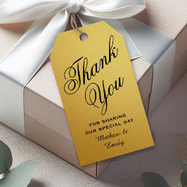 Zwarte Gouden Persoonlijke Dank Je Trouwcadeau Cadeaulabel