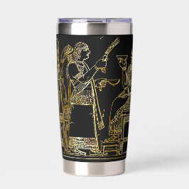 Zwarte Gouden Perzische Kunst uit het verleden Geïsoleerde Drinkbeker