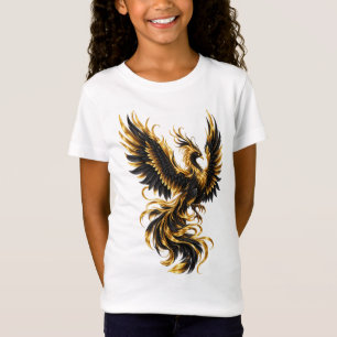 Zwarte & Gouden Phoenix – Luxe Wedergeboorte & Kra T-shirt
