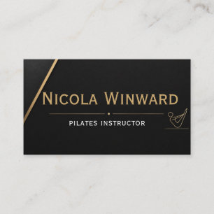 Zwarte Gouden Pilates Instructeurkaart Visitekaartje