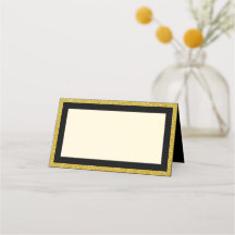Zwarte & Gouden Plaatskaart | Blanco voor Namen