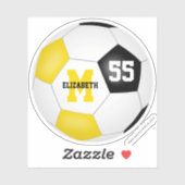 zwarte gouden ploeg kleuren jongens voetbal sticker (Vel)