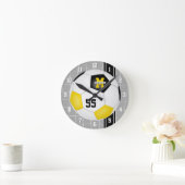 zwarte gouden ploeg kleuren variëteit streept voet ronde klok (Huis)