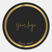 Zwarte & gouden premium chocolade bedrijf Sticker (Voorkant)