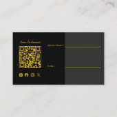 Zwarte Gouden QR-code Foto Zakelijk Luxe Makelaar Visitekaartje (Achterkant)
