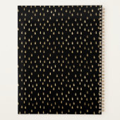 Zwarte Gouden Regendruppel Moderne Monogram Planner (Achterkant)