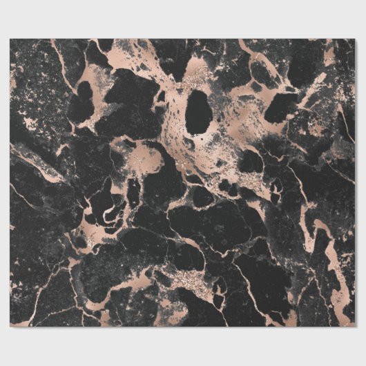 Zwarte gouden roos cadeaupapier (Vlak)