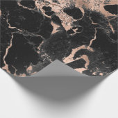 Zwarte gouden roos cadeaupapier (Hoek)