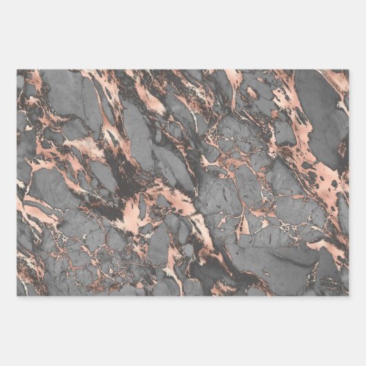 Zwarte gouden roos inpakpapier vel (Voorkant 3)