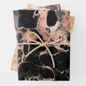 Zwarte gouden roos inpakpapier vel (In situ)