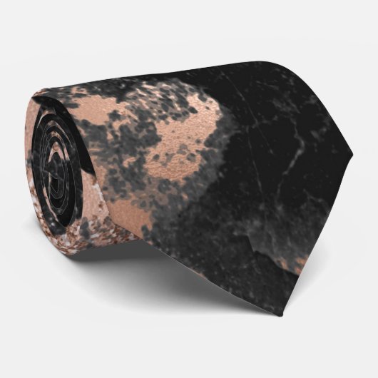 Zwarte gouden roos stropdas (Opgerold)