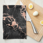 Zwarte gouden roos theedoek (Quarter Fold)