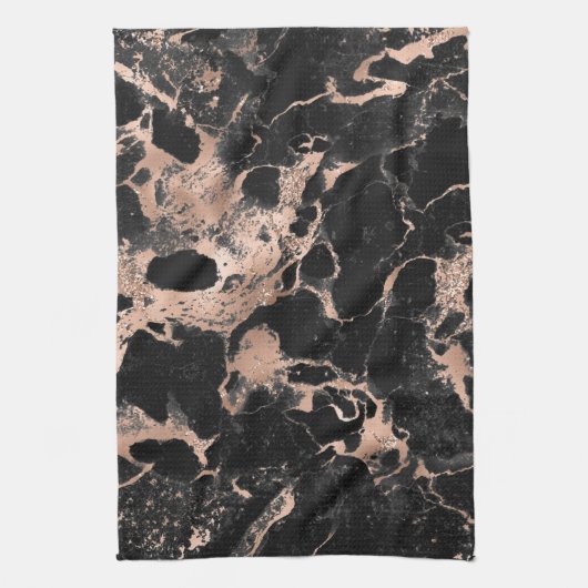 Zwarte gouden roos theedoek (Verticaal)