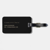 Zwarte gouden rozen bloemen bagagelabel (Achterkant horizontaal)