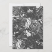 Zwarte Gouden Rozen Boeket Trouw Uitnodiging (Achterkant)
