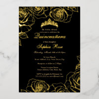 Zwarte Gouden Rozen Tuin Quinceanera