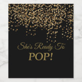 Zwarte gouden rugleuning voor BRIDE en Bridesmaid Wijn Etiket (Enkel label)