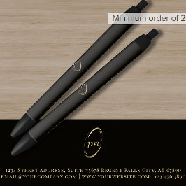 Zwarte Gouden Schrift Monogram Inkt Pen