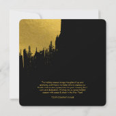 Zwarte Gouden Script Zakelijk Logo Kerstkaart (Achterkant)