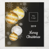 Zwarte gouden sieraden bedrijf kerstmis wijn etiket (Enkel label)