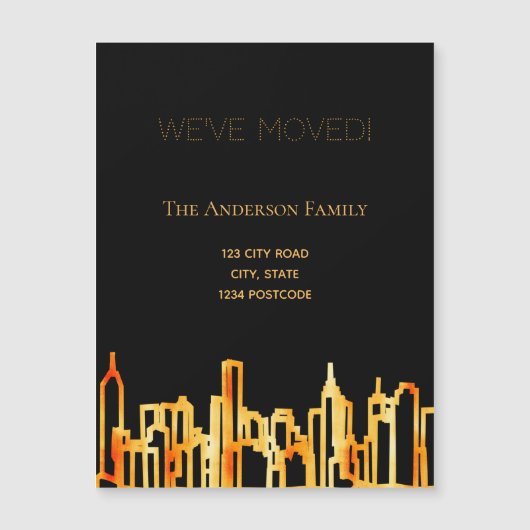 Zwarte gouden skyline die we verhuisden (Voorkant)