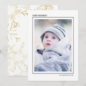 Zwarte & Gouden Sneeuwvlok Happy Hanukkah Familie  Feestdagenkaart (Voorkant / Achterkant)